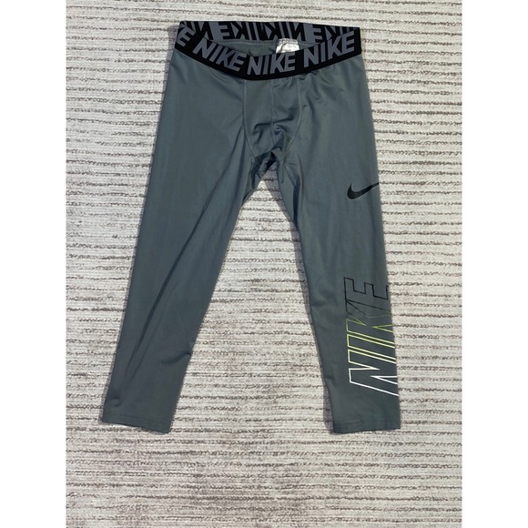 Nike Other - Nike Pro Dri-FIT Boys Compression Tights Gray Athletic Leggings Size Large L